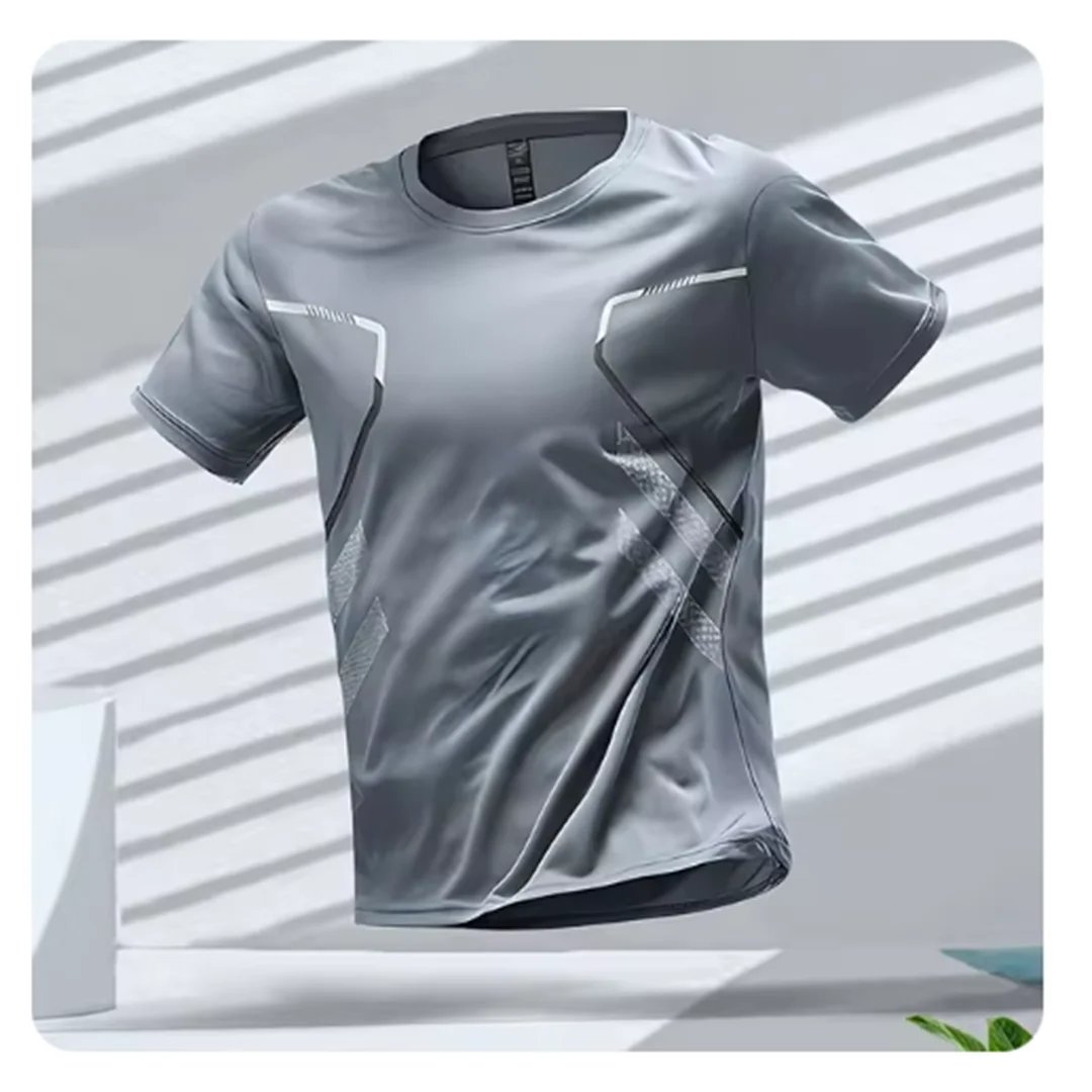 Stridez QuickDry Mens Sport Shirt Ice Silk Breathable MoistureWicking Tee For Running Training Outdoors