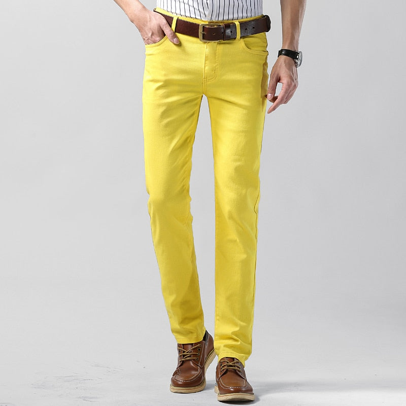 Street-Wave Colorful Men's Trousers Troy Modern Fit Bold Hue For Trendsetting Men