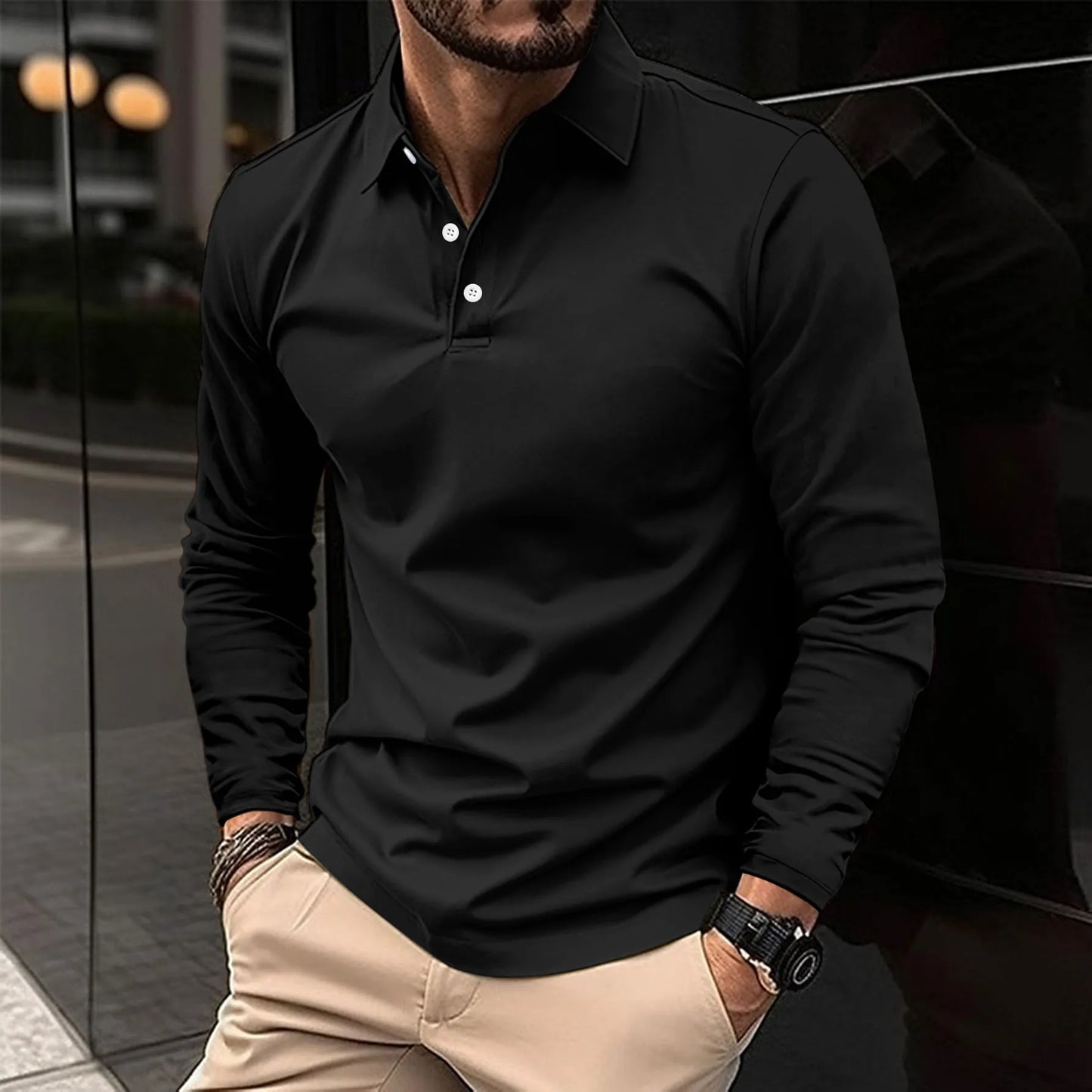 Street Wave Nicolas Cotton Blend Polo Shirt For Modern Men Breathable Comfort Everyday Essential Style