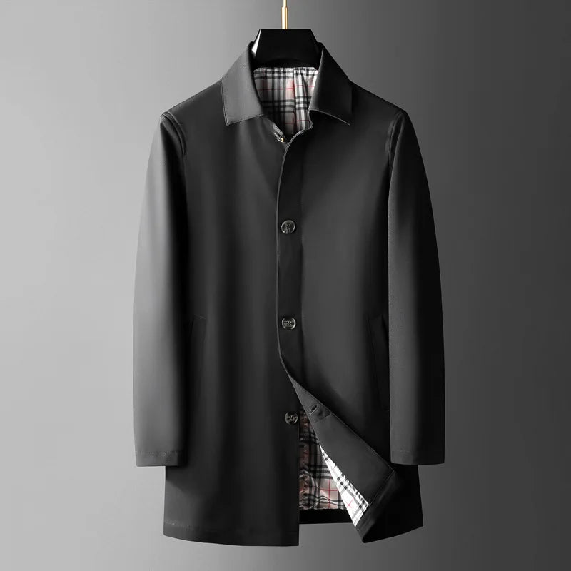 Street-wave Mens Overcoat Classic Lined Elegant Minimalist Coat Darion For Formal And Casual Wear