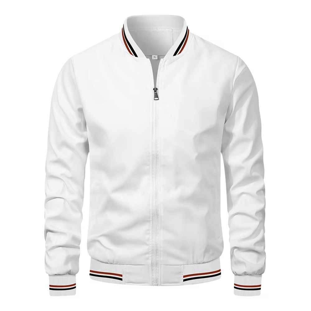 Mens Slim Fit Burgundy Bomber Jacket Lightweight Baseball Style For All Seasons Street-Wave