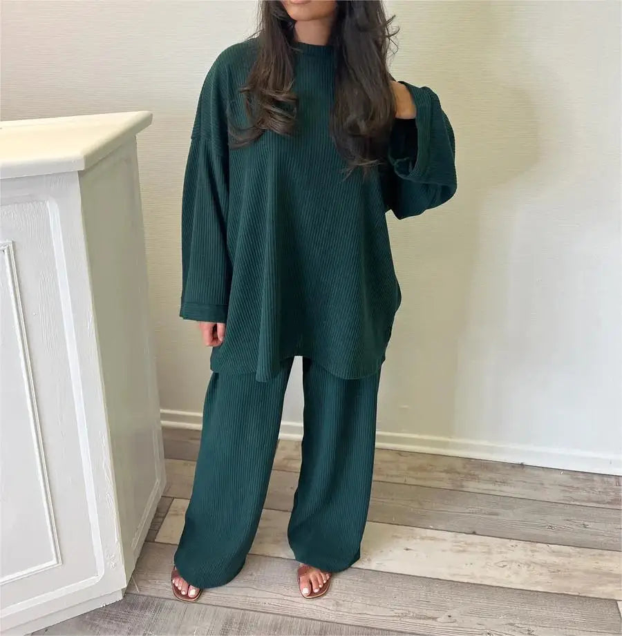 Streetwave Corduroy Two Piece Set For Women Cozy Warmth And Effortless Chic For Autumn Winter