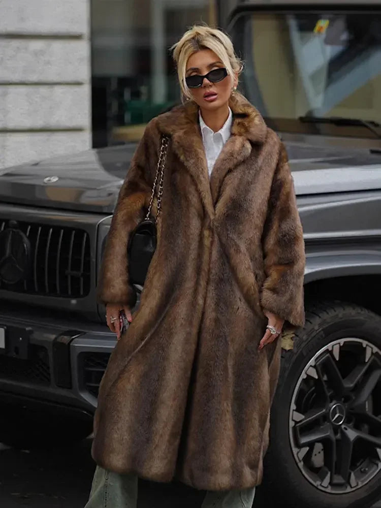 Street-Wave Fur Winter Coat For Women Luxurious Warmth And Elegant Design Chic Style