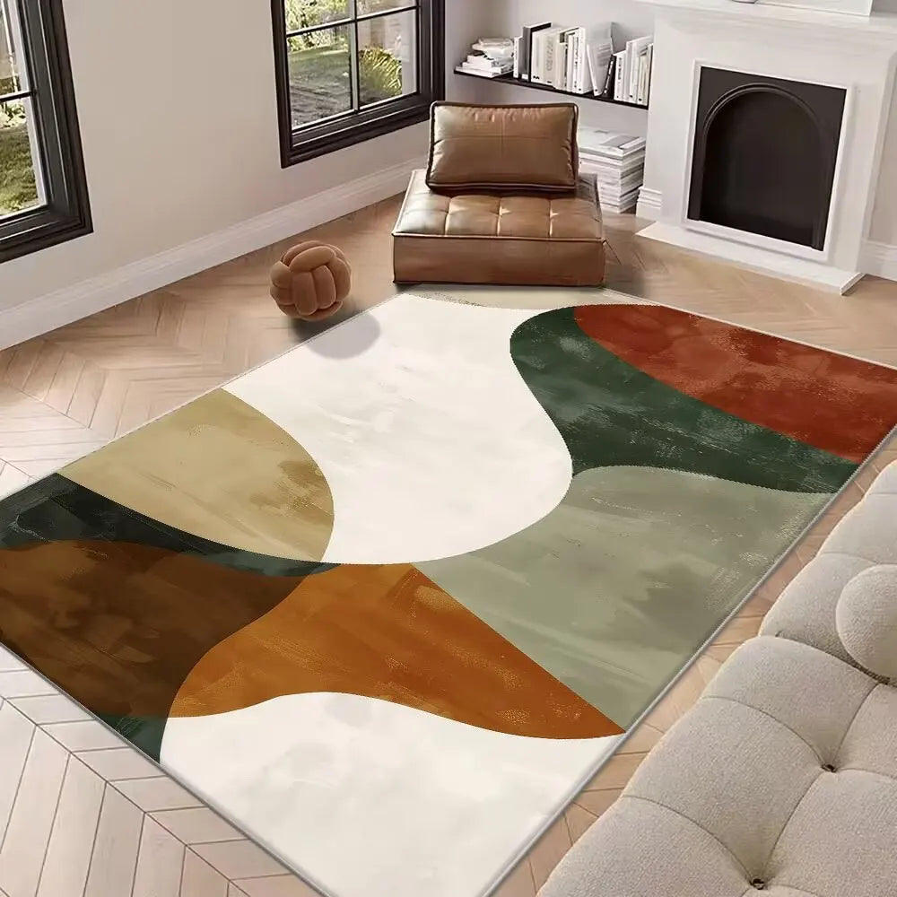 Eprolo Abstract Modern Large Living Room Rug Non Slip Washable For Home