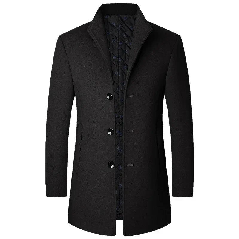 Mason Men's Long Wool Overcoat Street-Wave Elegant Tailored Winter Coat