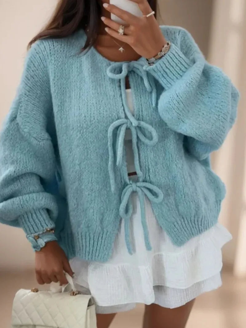 Street Wave Jasmine Women Chunky Knotted Winter Cardigan