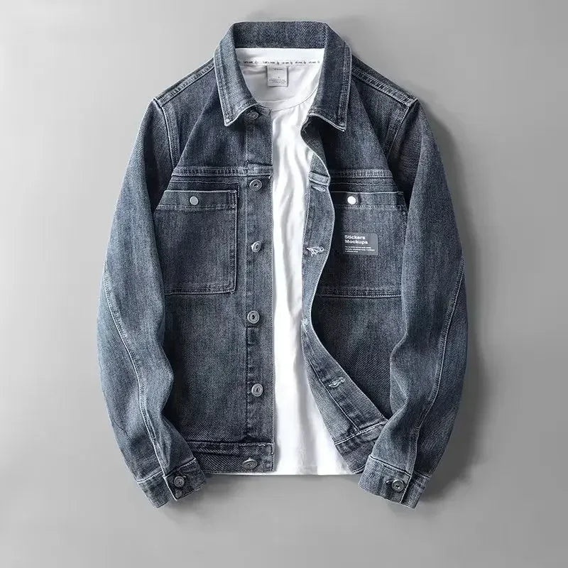 Street-Wave Denim Jeans Jacket Button Closure Unisex Casual Wear Premium Denim Everyday Style