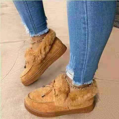 Street-Wave Cozy Wool-Lined Winter Boots For Women Warm Plush Interior Durable Comfort With Trendy Design