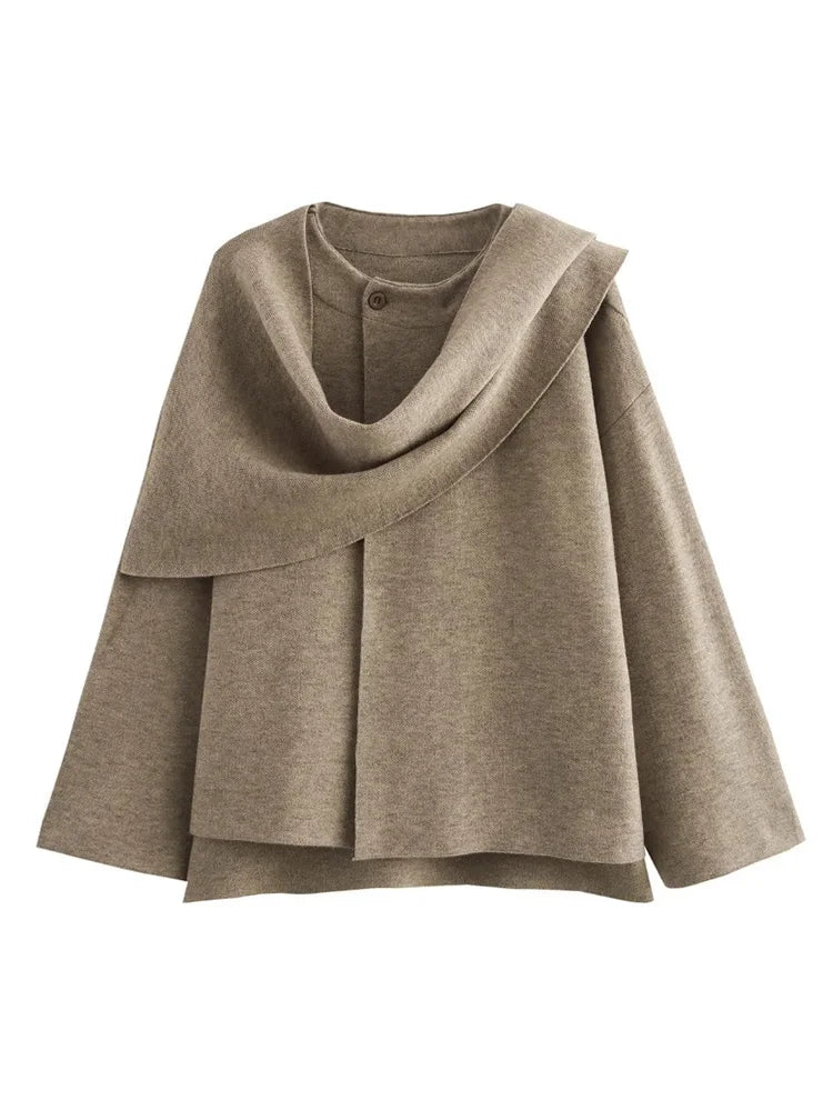Street-Wave Asymmetric Commuter Coat Unisex Warm Knit