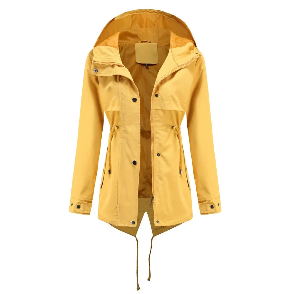 Street Wave Waterproof Hooded Overcoat For Women With All Weather Protection And Modern Style