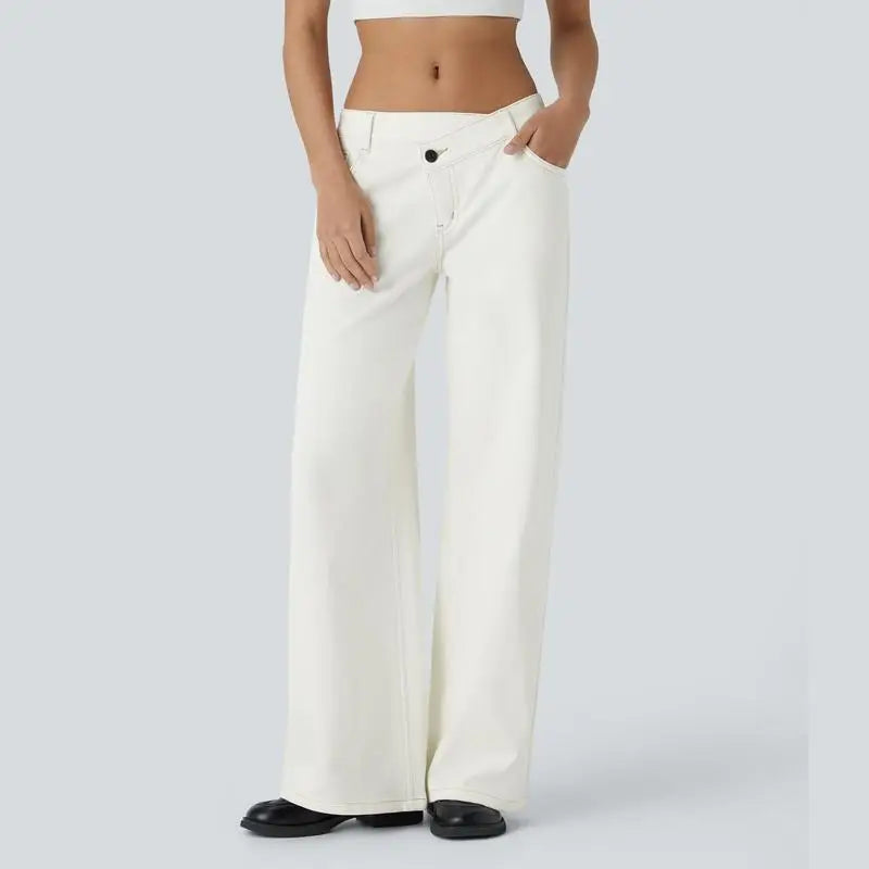 Street-Wave Serenity Baggy Wide-Leg Jeans Comfort Women
