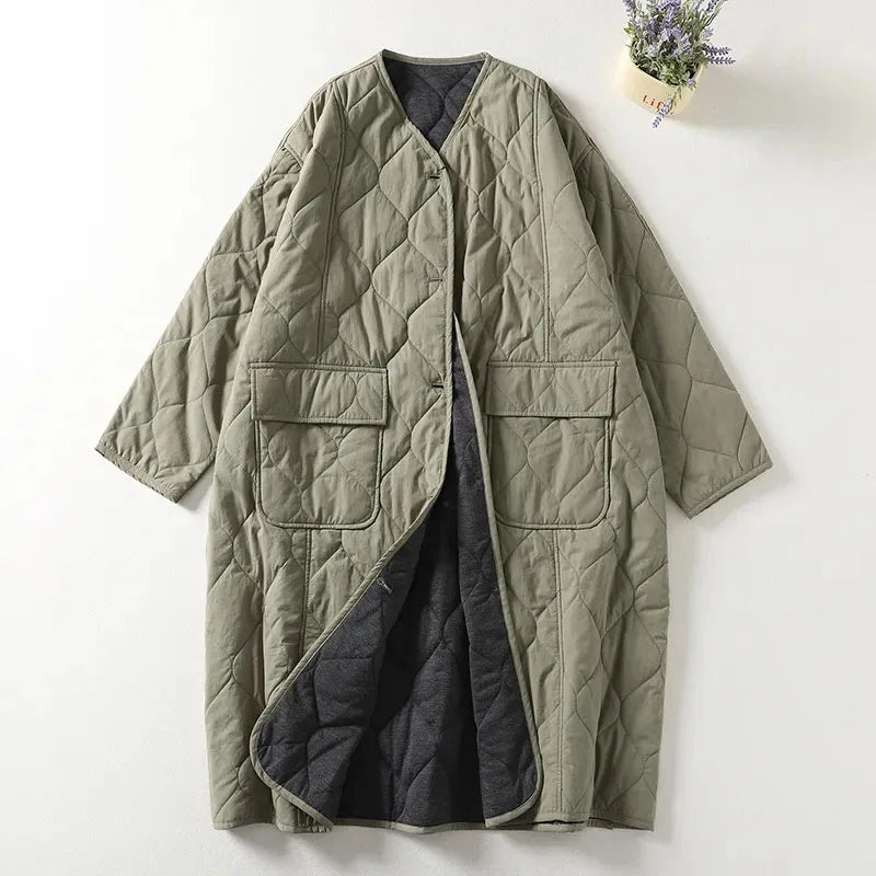 Street-Wave Hannah Quilted Coat Unisex Warm Oversized