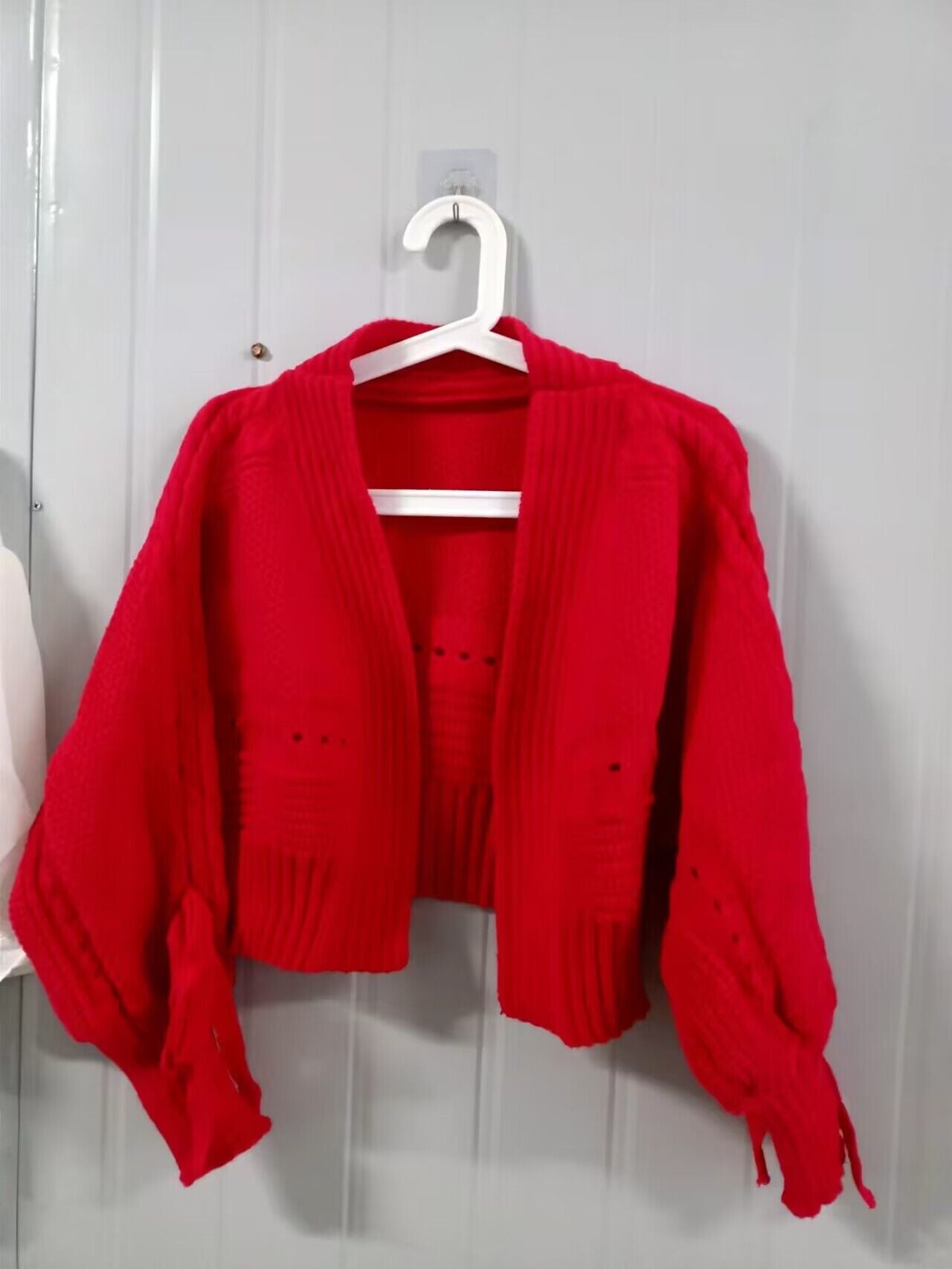Street-wave Green Knit Cardigan With Back Lace-Up Detail For Fashion-Forward Women