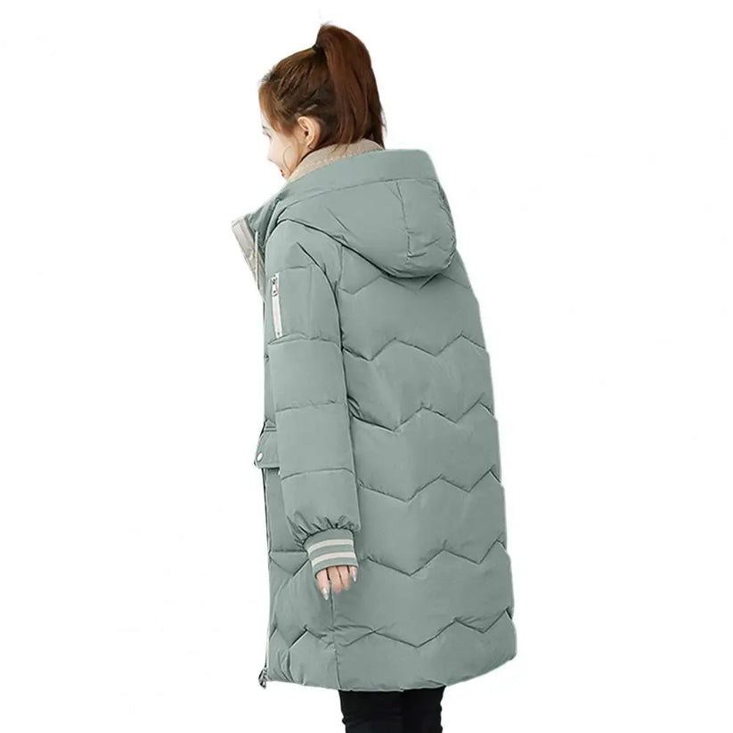 Street-wave Puffer Coat For Women Warm Lined Long Parka Cozy Comfort Sustainable Design