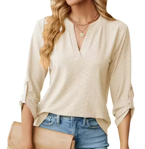 Women's Blouse with Relaxed Fit and Lightweight Fabric