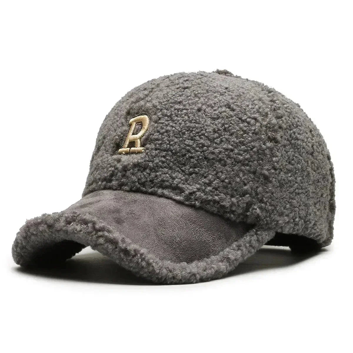 Waylynn Men's Plush Sherpa Winter Baseball Cap With Fleece Lining Suede Brim