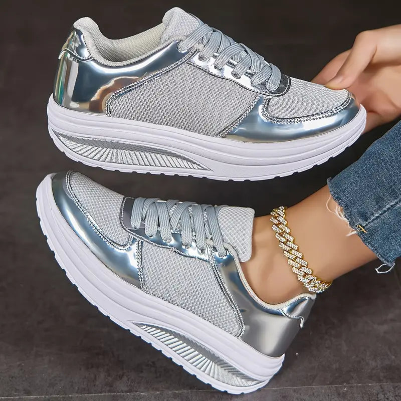 Street Wave Thick Sole Summer Sneakers For Women Trendy Comfort Footwear For Warm Weather