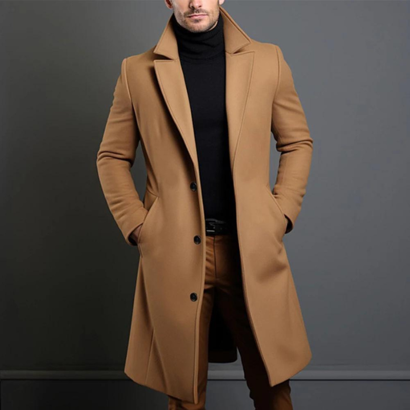 Street-Wave Men's Long Winter Coat Premium Warmth Modern Fit For Urban Gentlemen