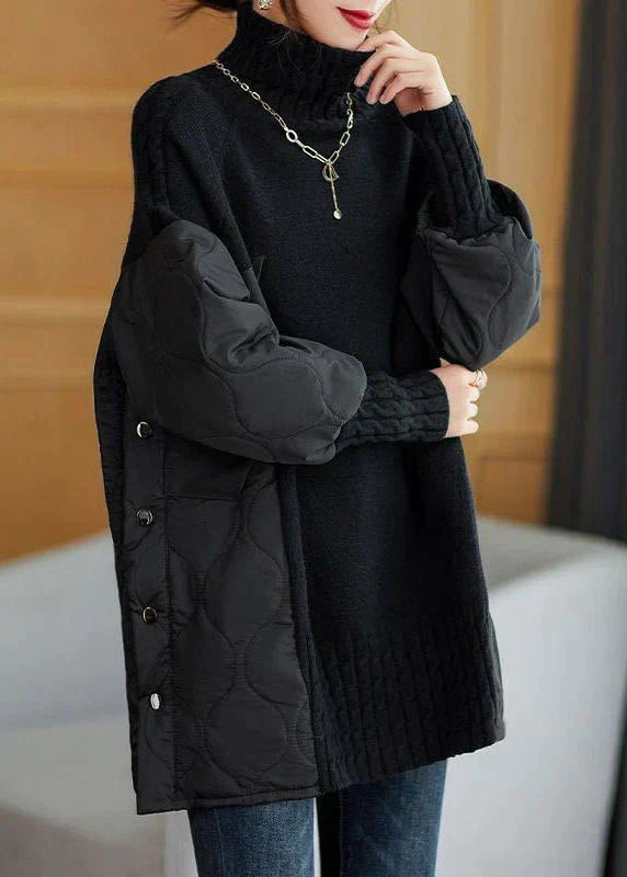 Street-wave Women Knit Turtleneck Pullover Elegant Cozy Durable Everyday Style For Modern Wardrobe