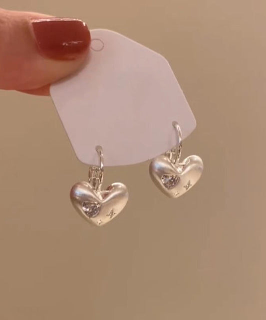 Boucles d'oreilles pendantes simples en alliage de cuivre et de soie avec zircon - Street-Wave