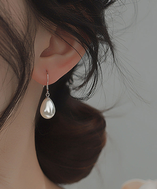 Boucles d'oreilles pendantes simples en soie et argent sterling avec perles - Street-Wave
