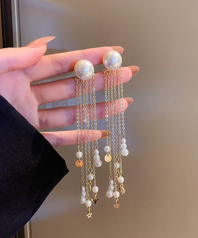 Boucles d'oreilles pendantes fines en alliage de cuivre doré et forme poire - Street-Wave