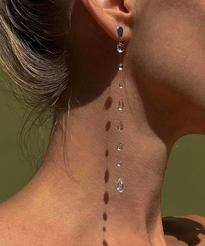 Boucles d'oreilles à pampilles en alliage Skinny Nude, suspendues, en forme de goutte d'eau - Street-Wave