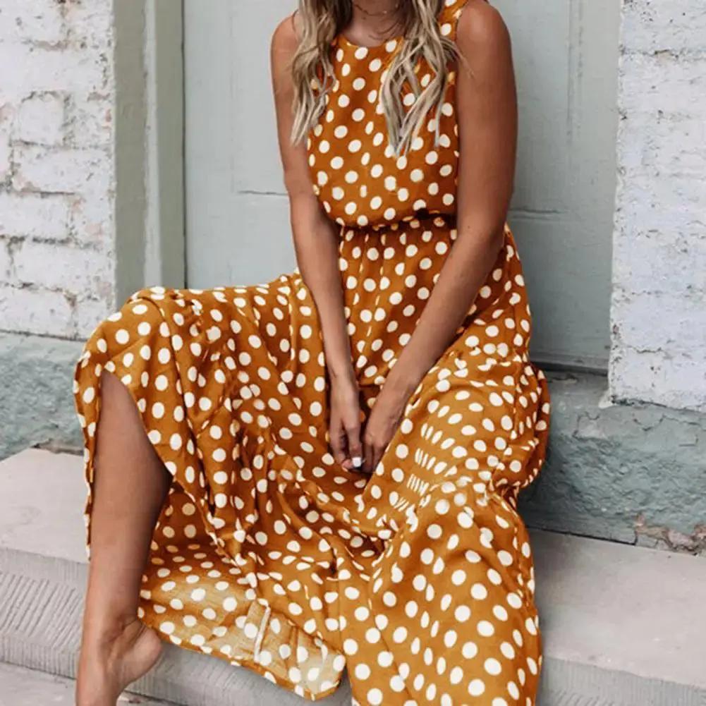 Street Wave Polka Dot Maxi Dress For Women Effortless Chic Comfort
