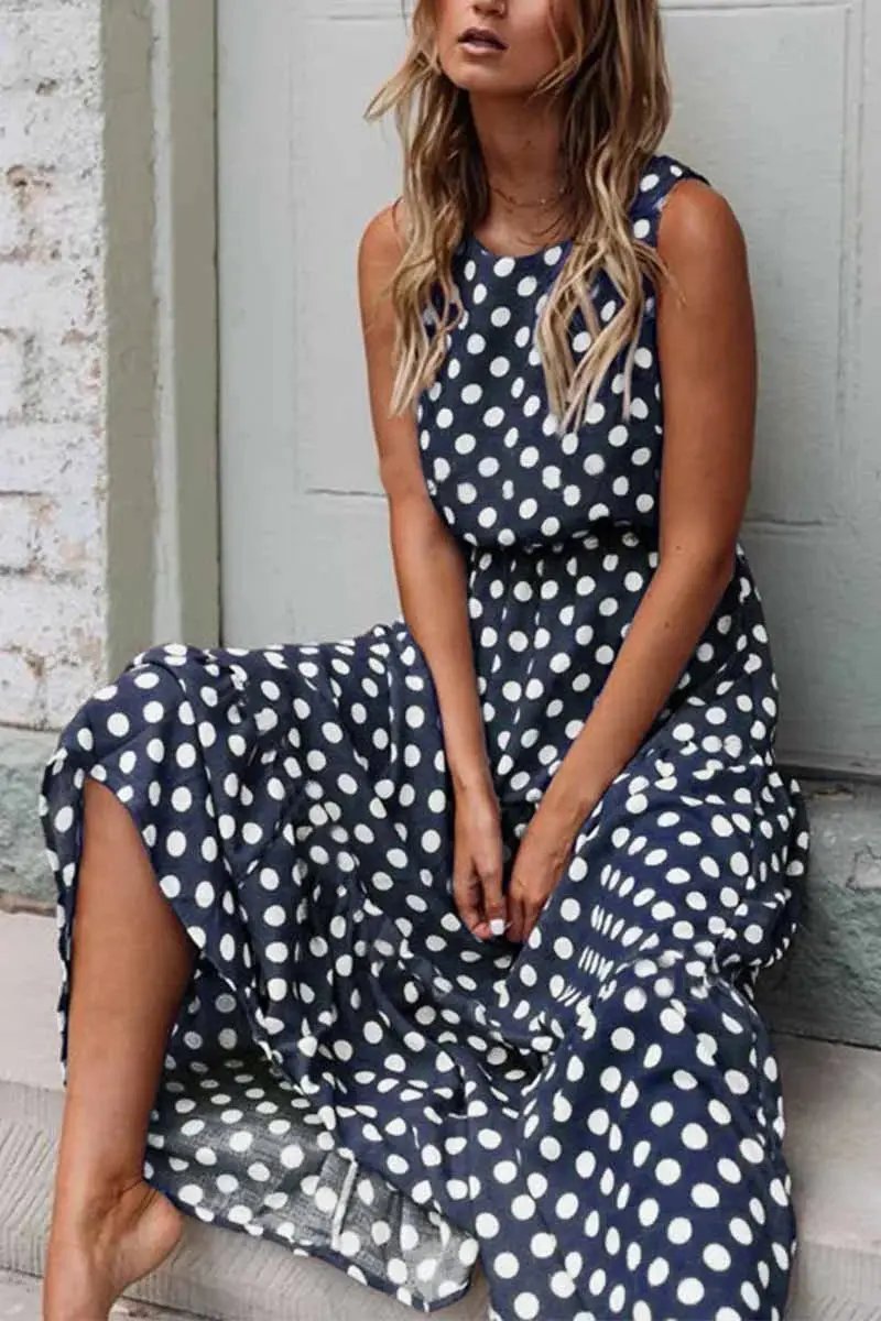 Street Wave Polka Dot Maxi Dress For Women Effortless Chic Comfort