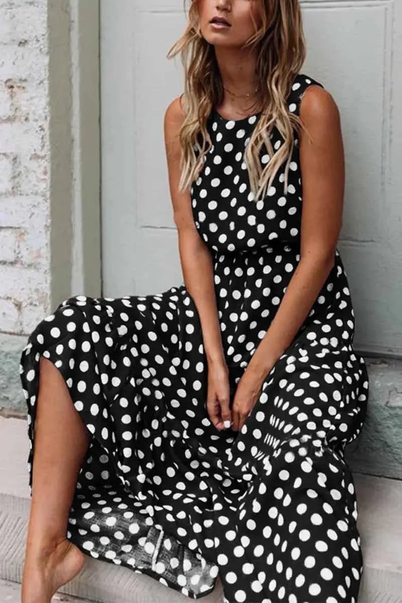Street Wave Polka Dot Maxi Dress For Women Effortless Chic Comfort