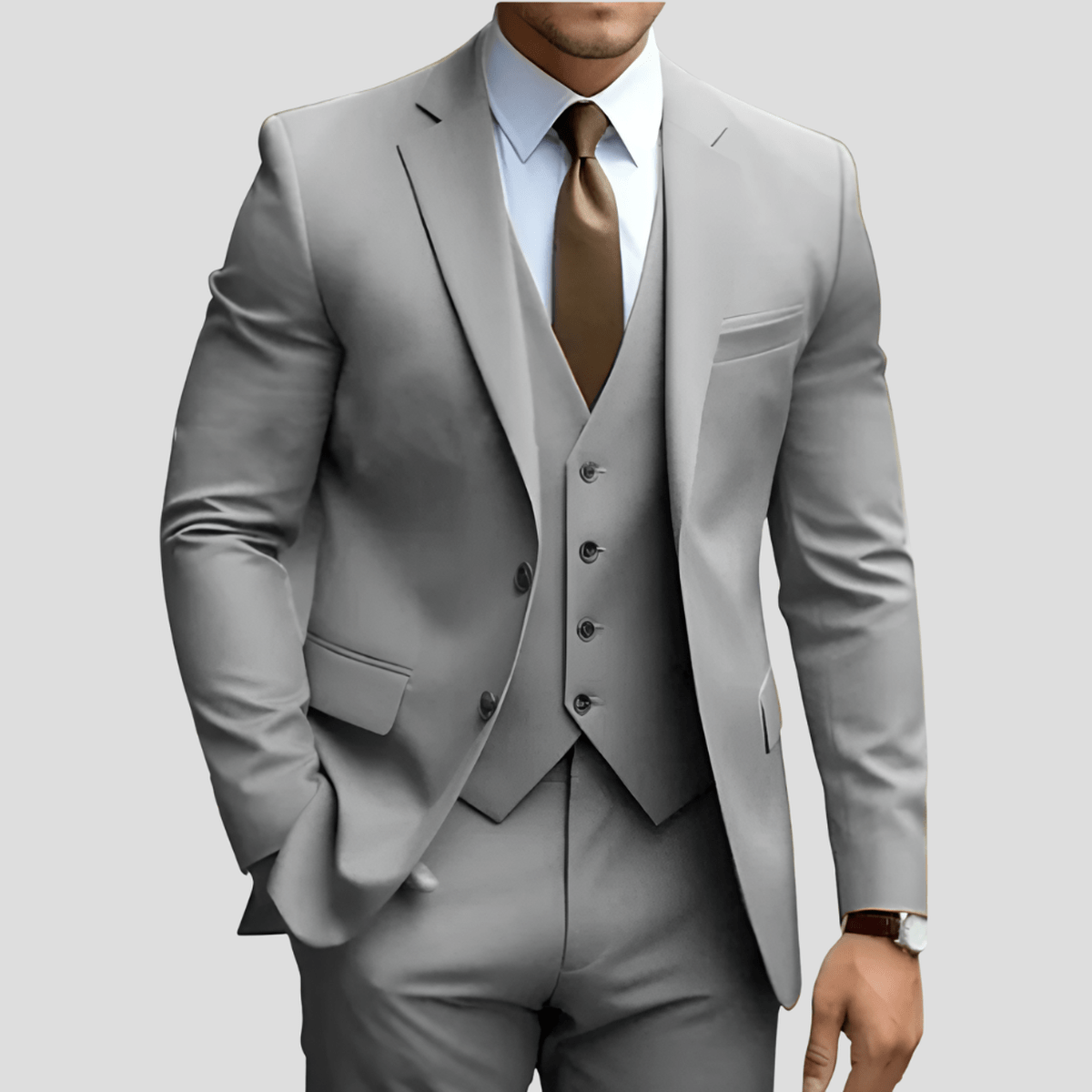 Street Wave Drew Light Blue Three Piece Executive Suit For Professionals