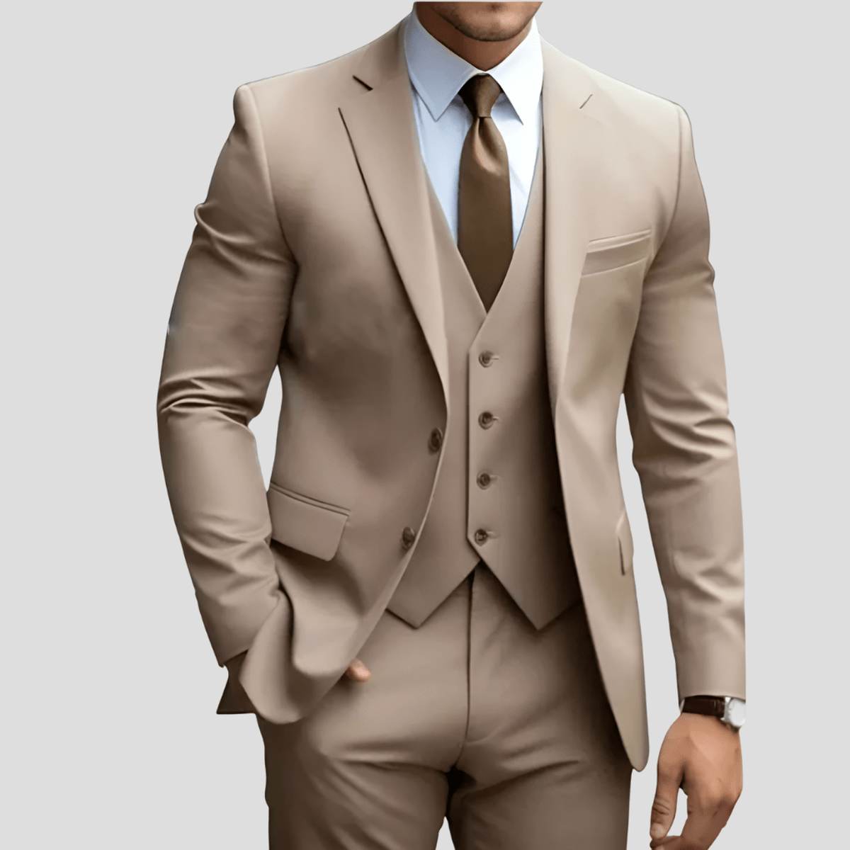 Street Wave Drew Light Blue Three Piece Executive Suit For Professionals