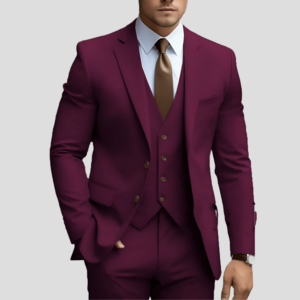 Street Wave Drew Light Blue Three Piece Executive Suit For Professionals