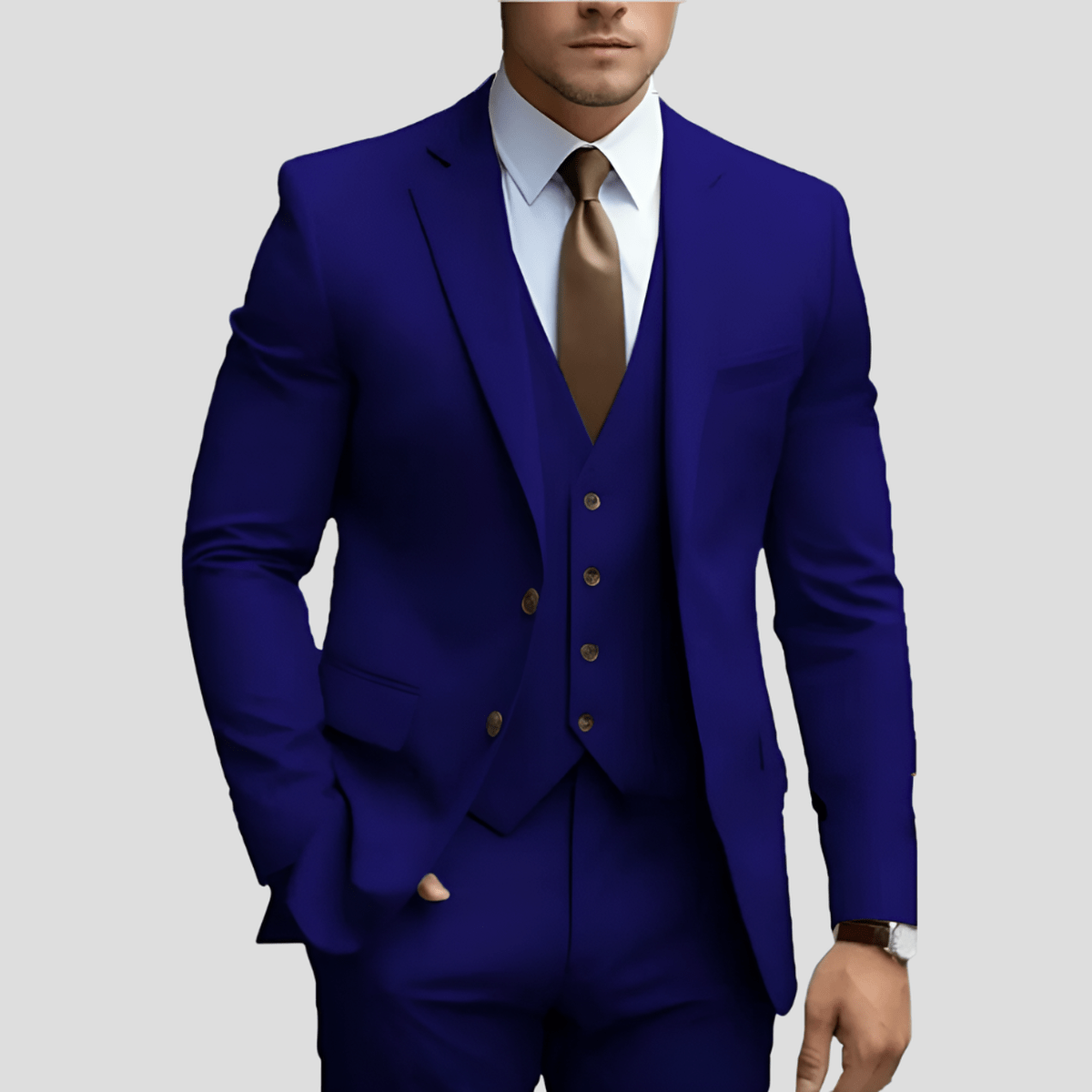 Street Wave Drew Light Blue Three Piece Executive Suit For Professionals