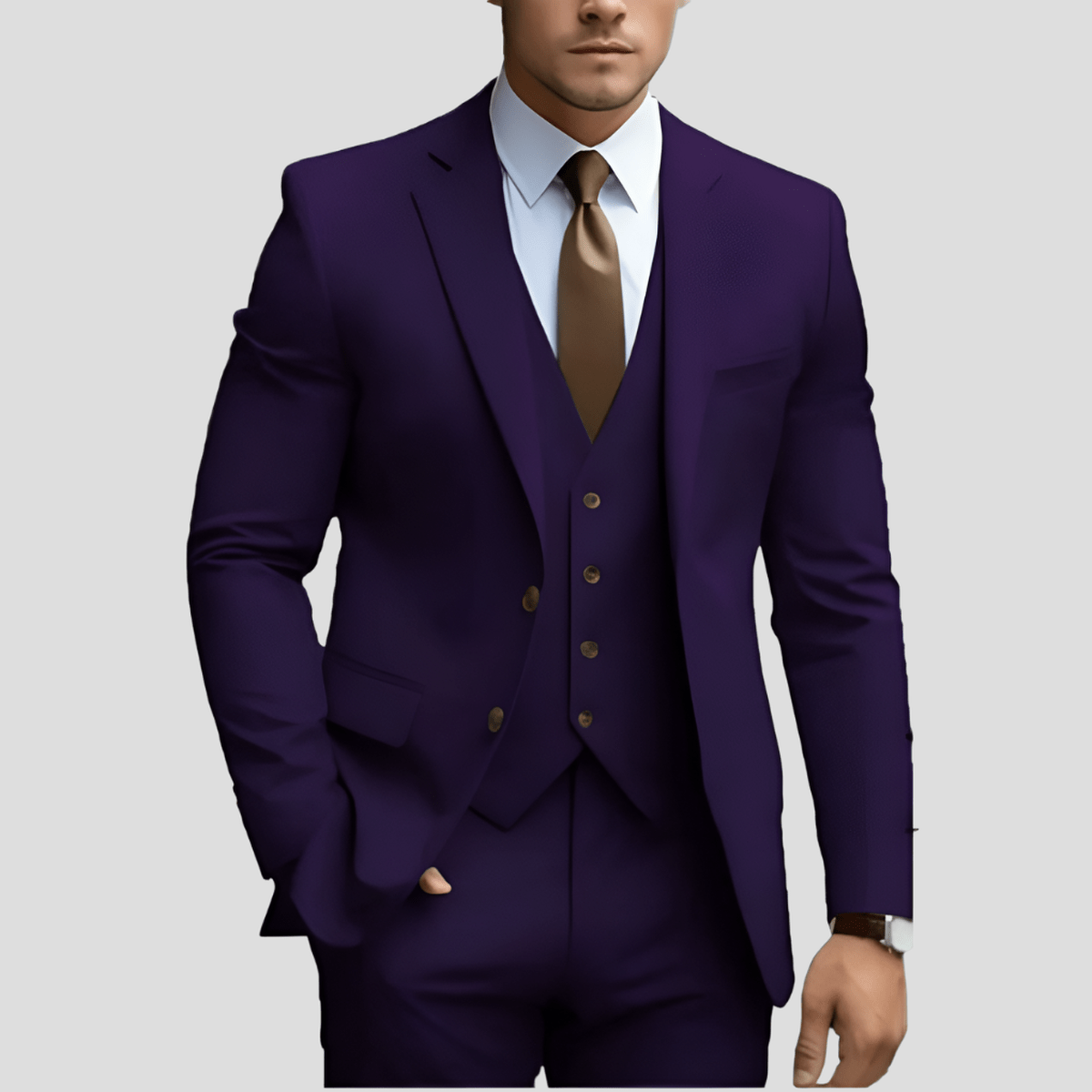 Street Wave Drew Light Blue Three Piece Executive Suit For Professionals