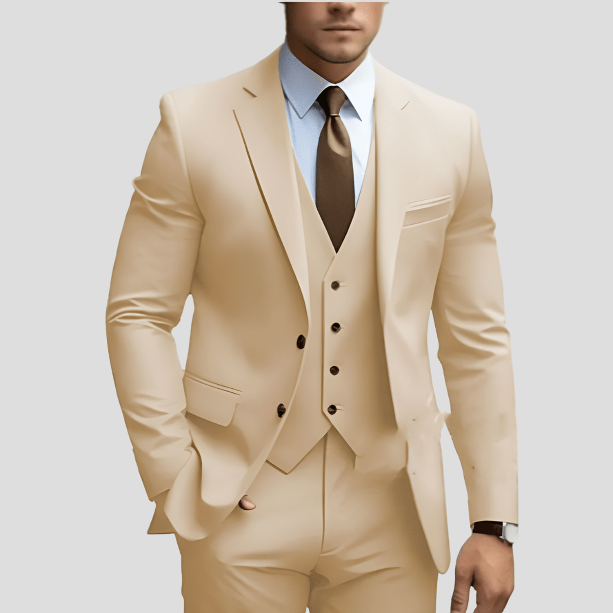 Street Wave Drew Light Blue Three Piece Executive Suit For Professionals