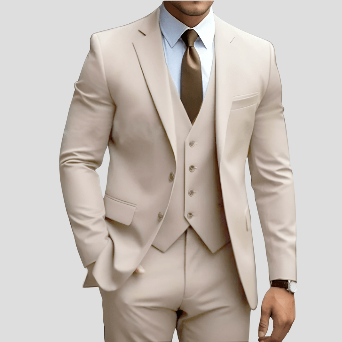 Street Wave Drew Light Blue Three Piece Executive Suit For Professionals