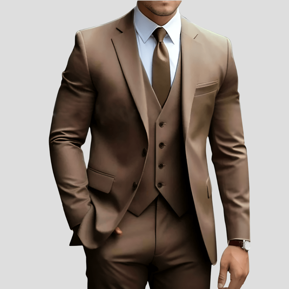 Street Wave Drew Light Blue Three Piece Executive Suit For Professionals