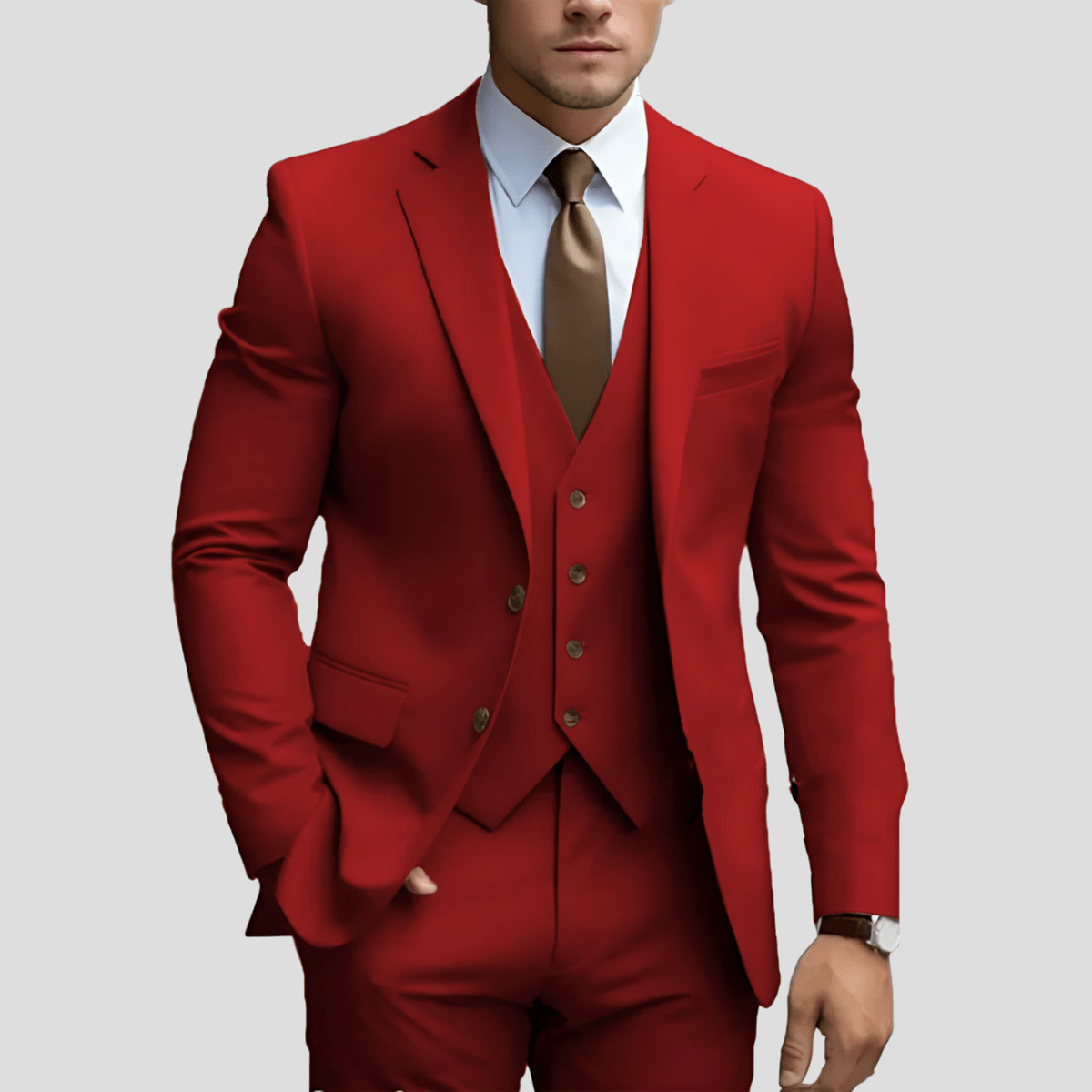 Street Wave Drew Light Blue Three Piece Executive Suit For Professionals