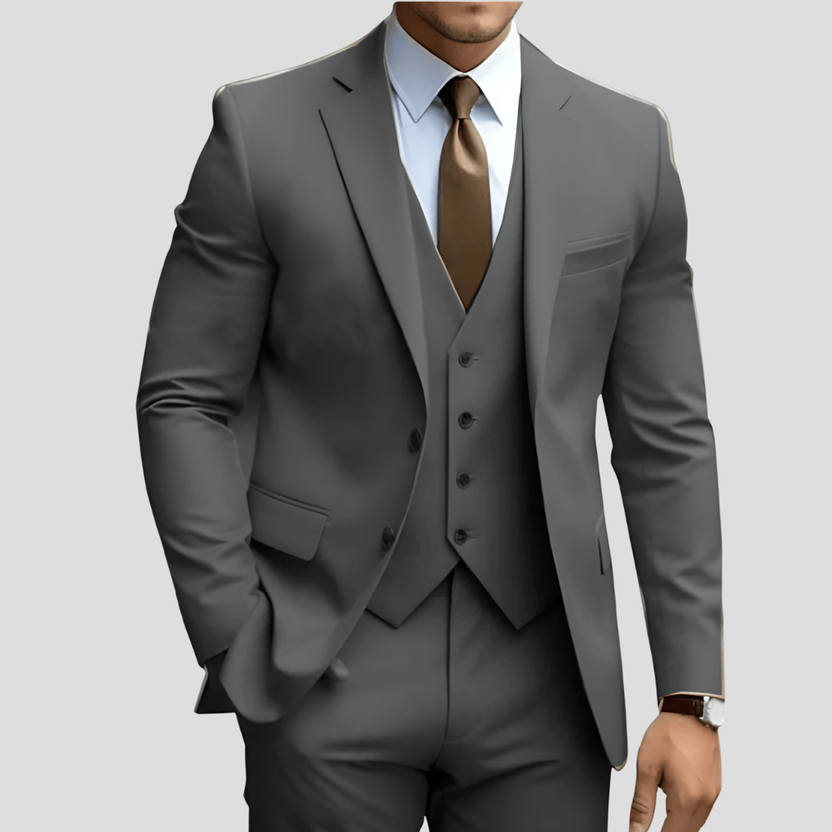Street Wave Drew Light Blue Three Piece Executive Suit For Professionals