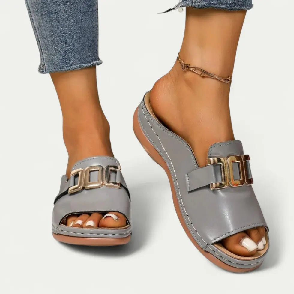 Street-Wave Slip-On Sandals for Women Lightweight Cushioned Comfort All Day