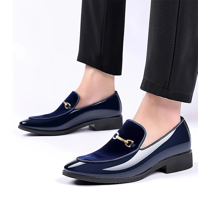 Streetwave NavyLux Leather Loafers For Men With Horsebit Detail For Special Occasions