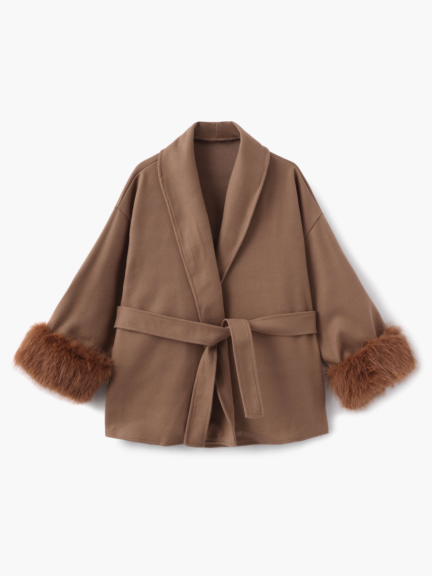 Street-Wave Faux Fur Trim Winter Coat For Women Belted Silhouette Chic Warmth Elegant Cozy