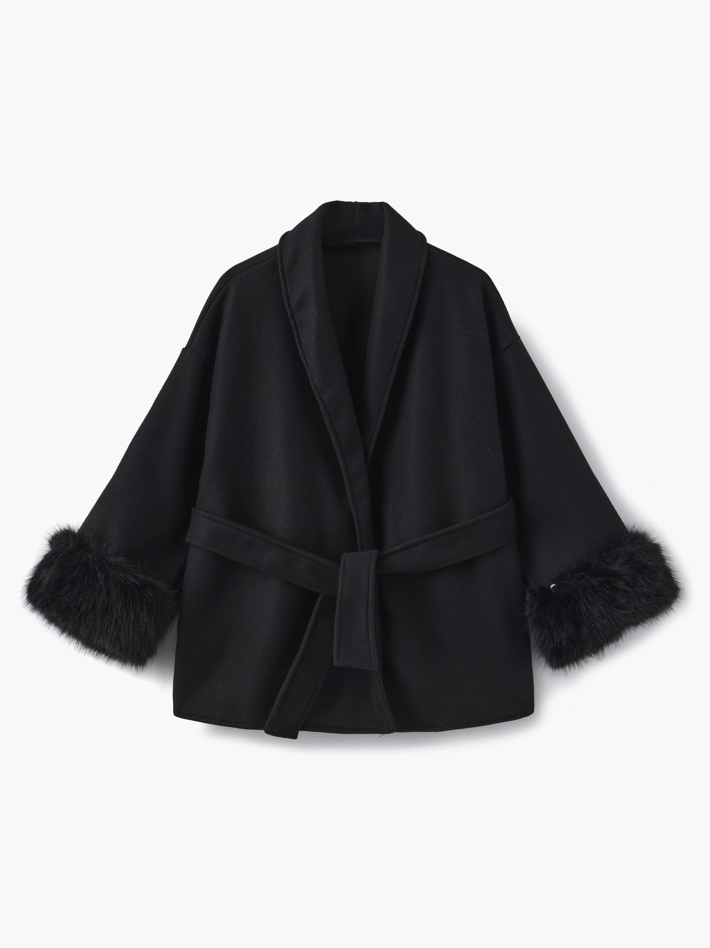 Street-Wave Faux Fur Trim Winter Coat For Women Belted Silhouette Chic Warmth Elegant Cozy