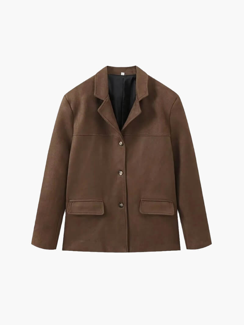 Street-wave Vintage Style Jacket Merari For Women, Cropped Silhouette, Front Button Closure, Relaxed Fit