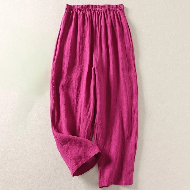 Sofia Tapered Relax-Fit Linen Pants