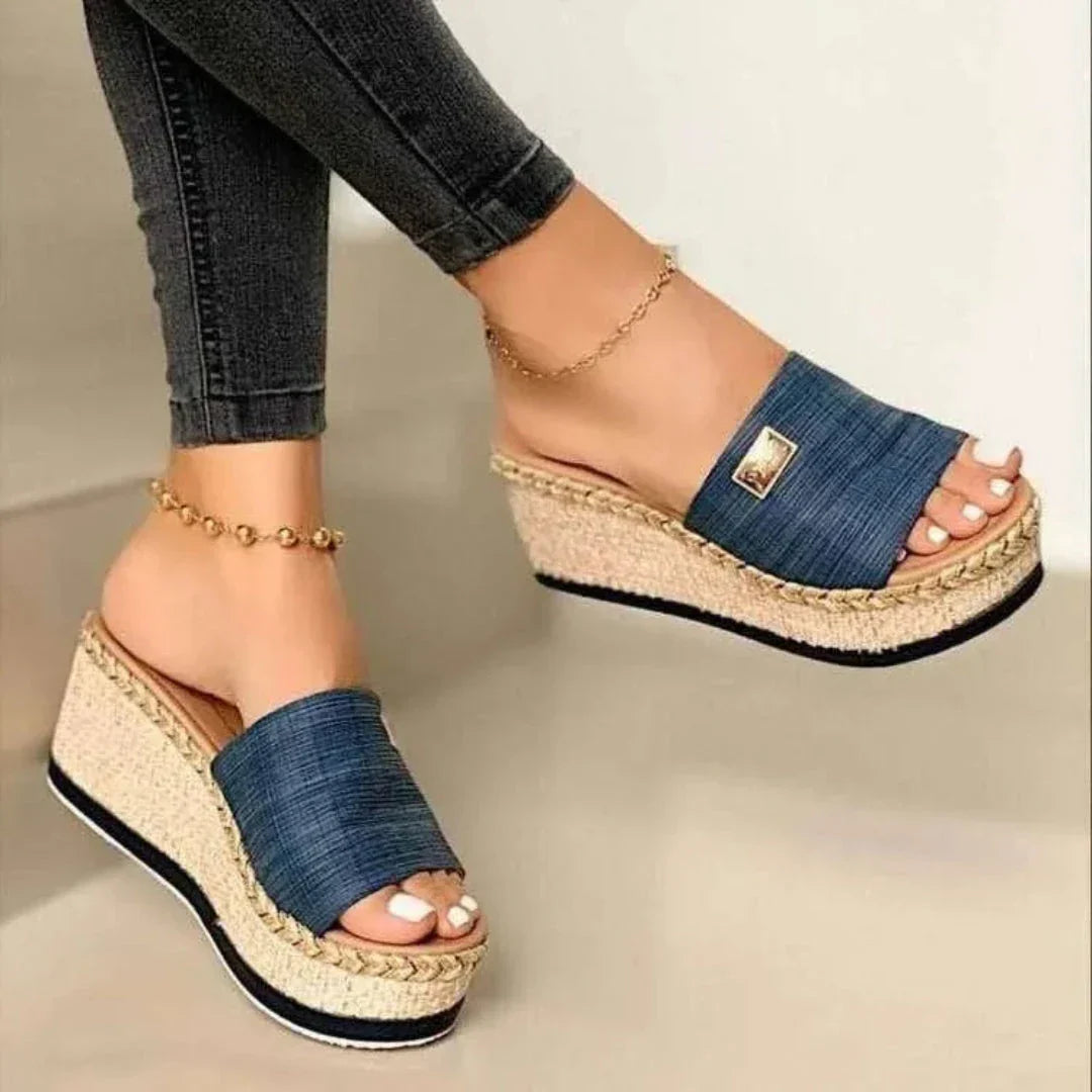 Waylynn TerraSol Women Espadrille Wedge Sandals Open Toe Breathable Comfort