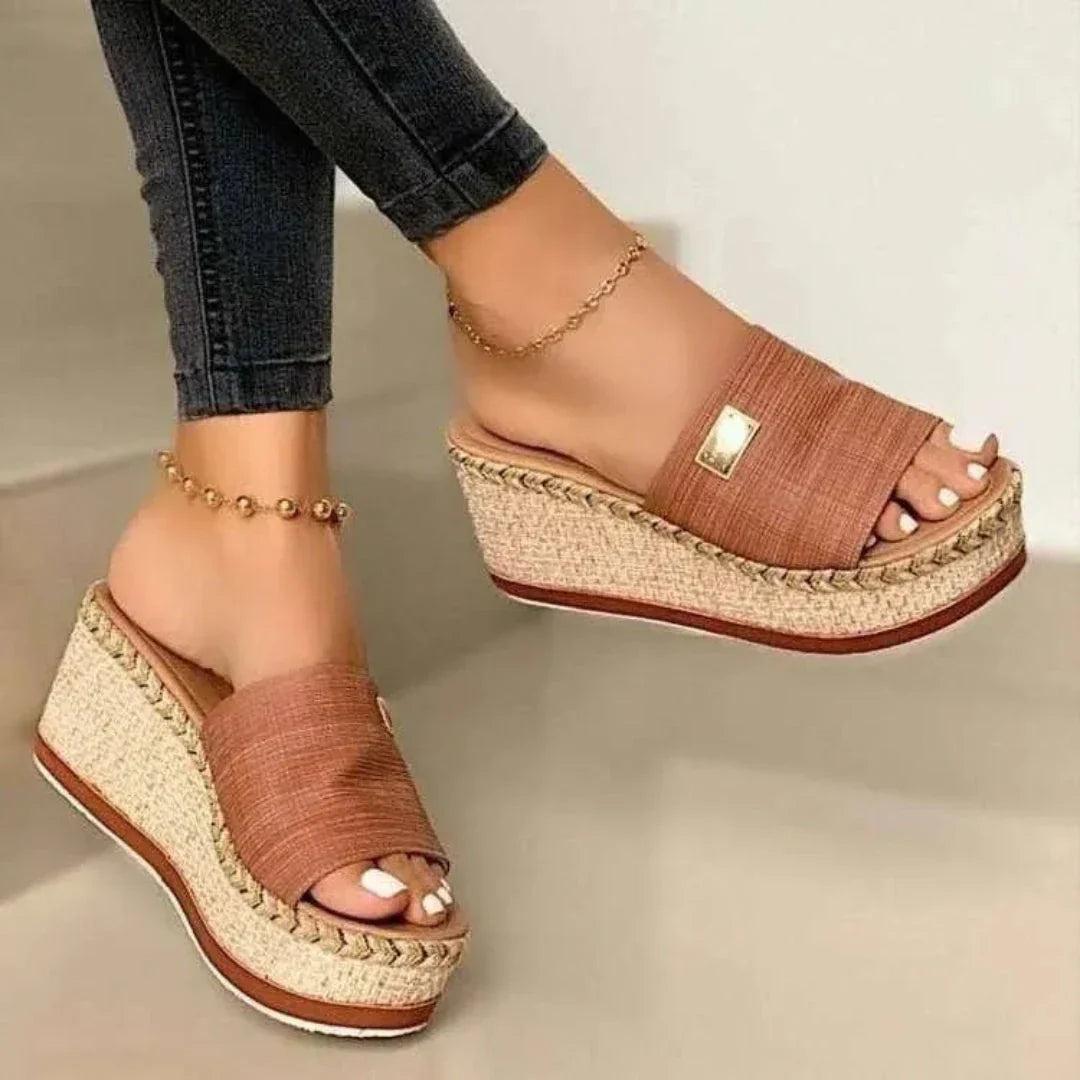 Waylynn TerraSol Women Espadrille Wedge Sandals Open Toe Breathable Comfort