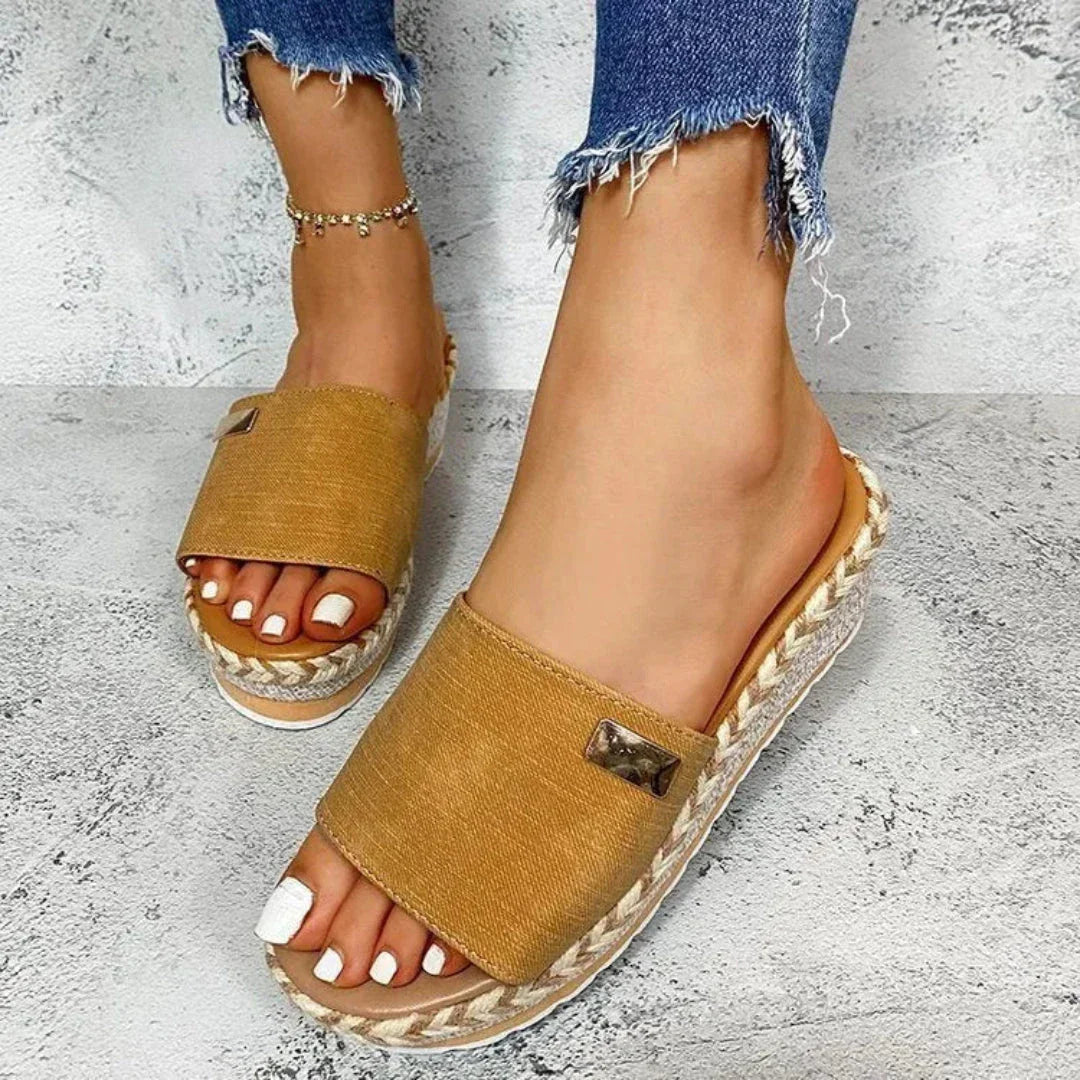 Waylynn TerraSol Women Espadrille Wedge Sandals Open Toe Breathable Comfort