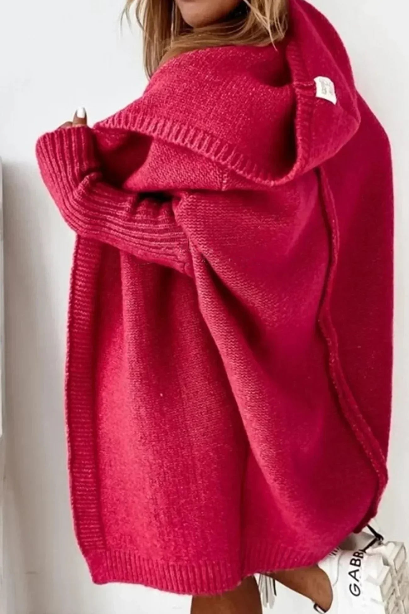 Street-wave Women's Oversized Knit Cardigan With Cozy Warmth For Effortless Style